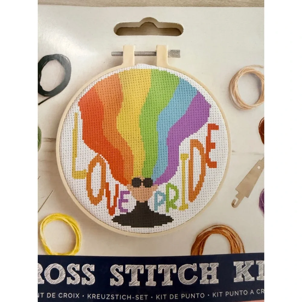 Simply Make Love Pride Rainbow Cross Stitch Kit DIY Craft Embroidery NEW